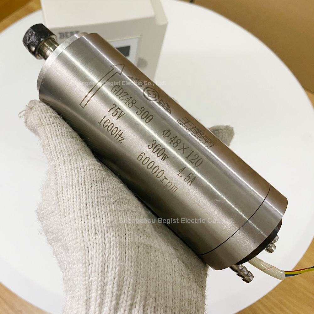 High-Speed 0.3KW Water Cooled Spindle Motor 60000rpm ER25 Collet Inverter Drive for Wood Carving CNC Router Machine Tool