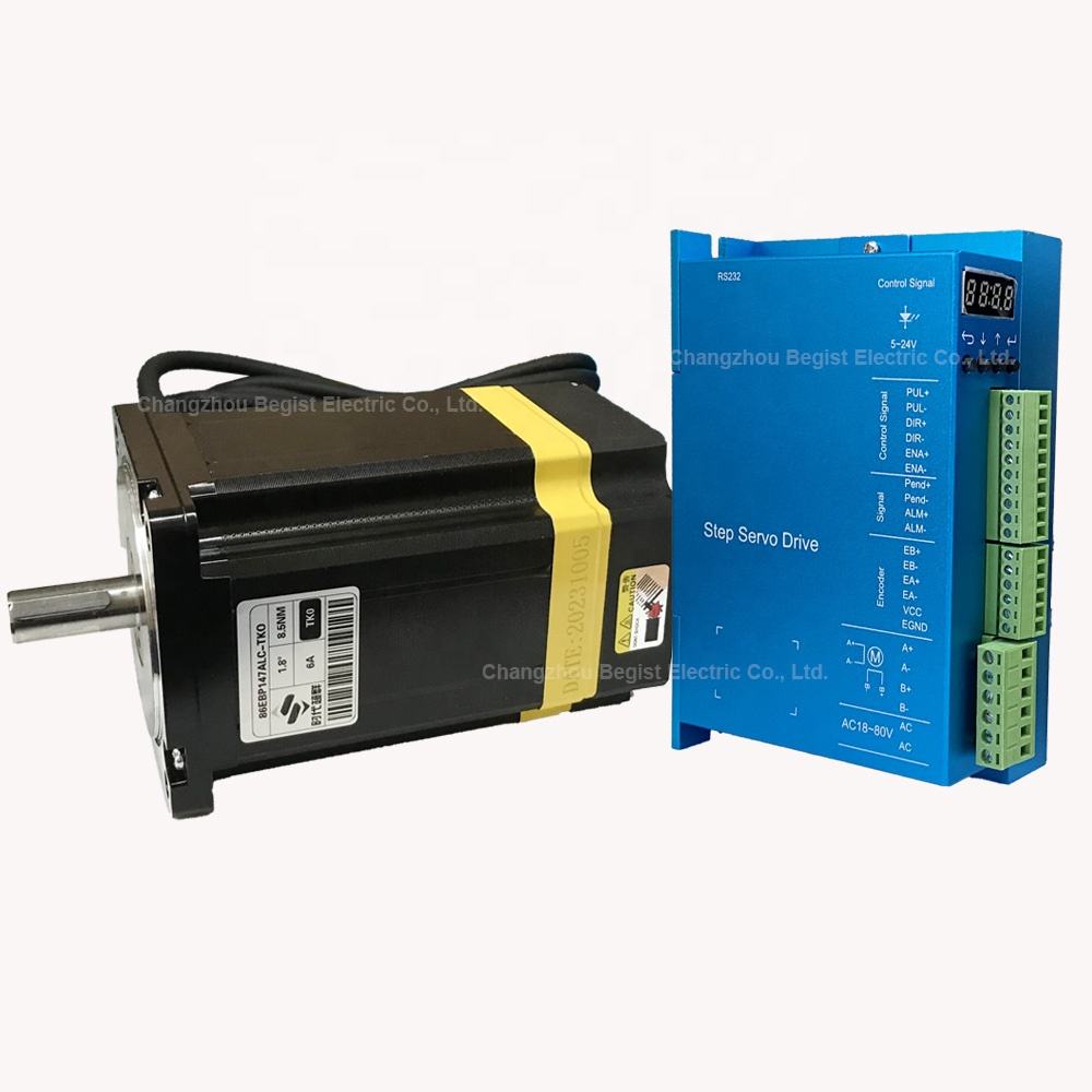 Nema34 60mm Servo Motor with Hbs57 Hybrid Step Servo Driver 8.5N Closed-Loop CNC Stepping Motor Servo Drive for CNC Applications